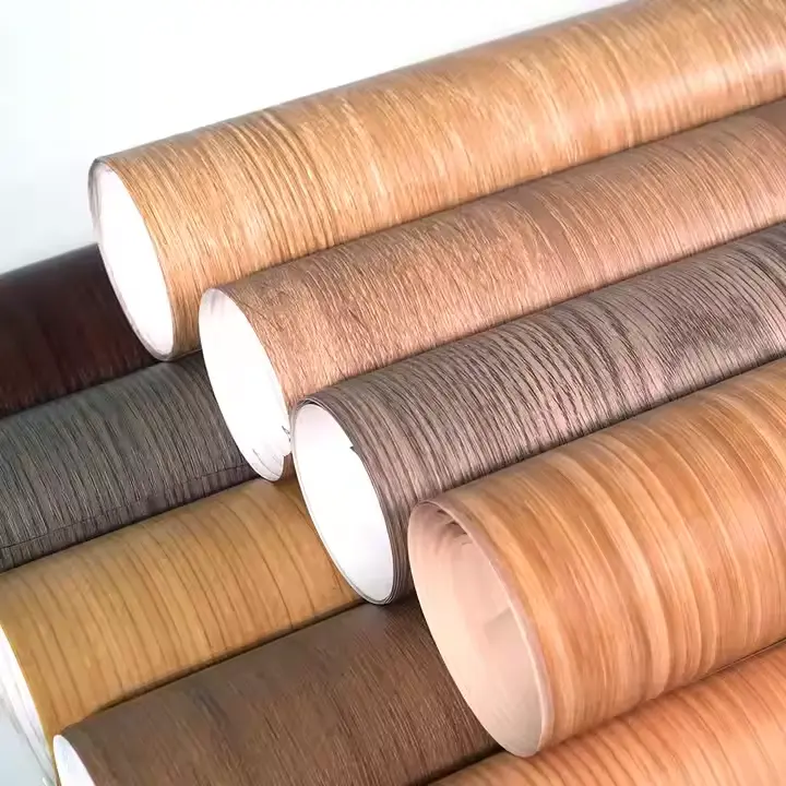 Efekt druri PVC Pet PP Dekorativ Vinyl Film Vinyl